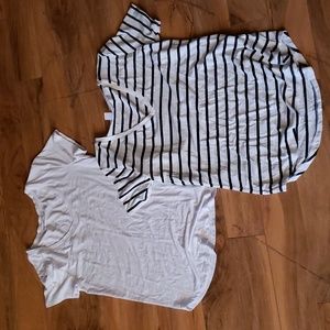 NWOT Old Navy Bluenotes basics tshirt bundle white tee black & white stripe tee
